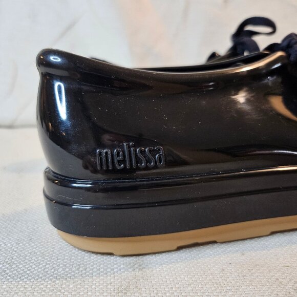 Melissa Women's Black Jelly Lace Up Sneakers - Size 9 - Picture 4 of 7